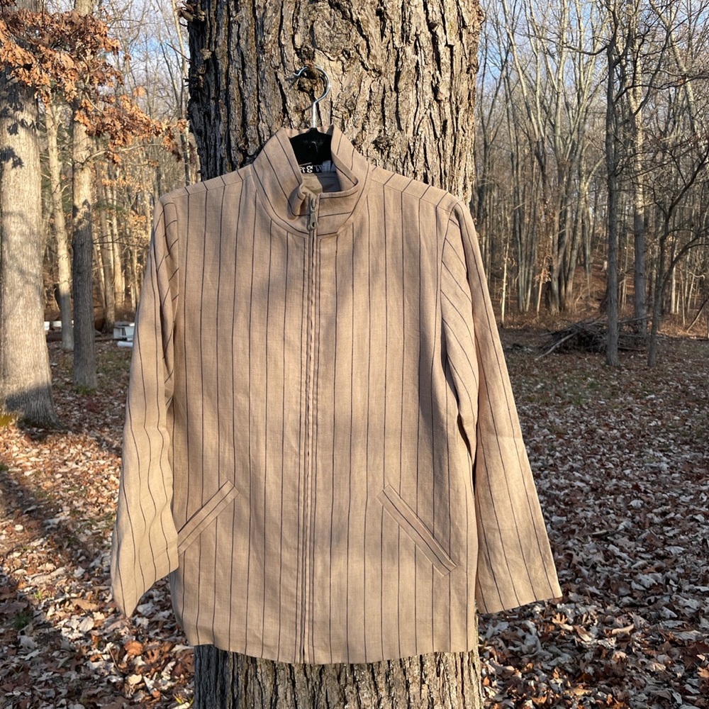 Mel & Lisa vintage- Sz M- lined linen jacket